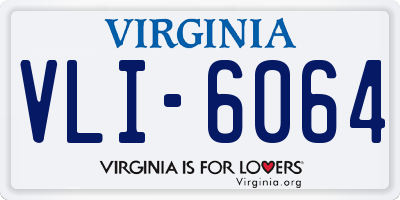 VA license plate VLI6064