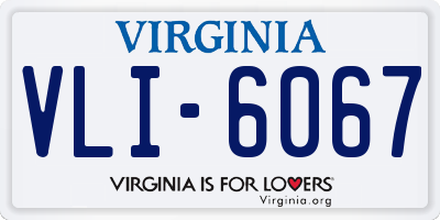 VA license plate VLI6067