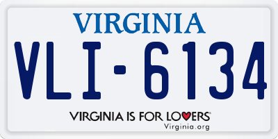 VA license plate VLI6134
