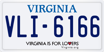 VA license plate VLI6166