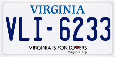 VA license plate VLI6233