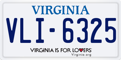 VA license plate VLI6325