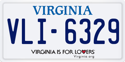 VA license plate VLI6329