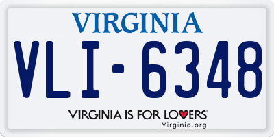 VA license plate VLI6348