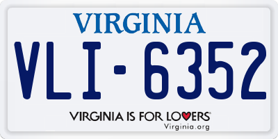 VA license plate VLI6352