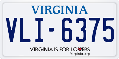 VA license plate VLI6375