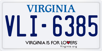 VA license plate VLI6385