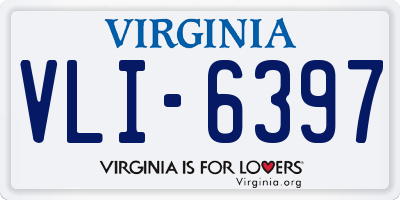 VA license plate VLI6397