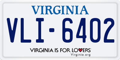 VA license plate VLI6402