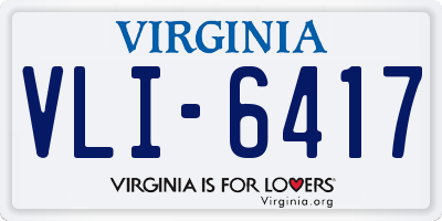 VA license plate VLI6417