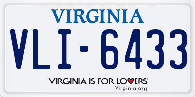 VA license plate VLI6433