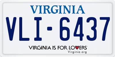 VA license plate VLI6437