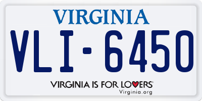 VA license plate VLI6450