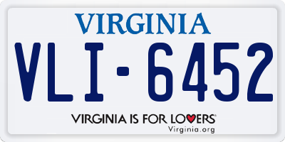 VA license plate VLI6452