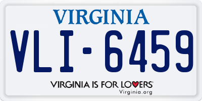 VA license plate VLI6459