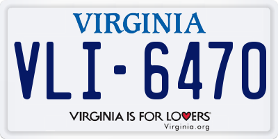 VA license plate VLI6470