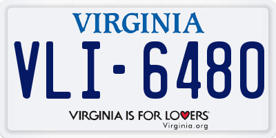 VA license plate VLI6480