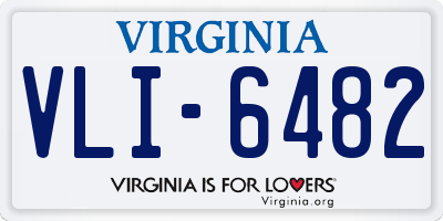 VA license plate VLI6482