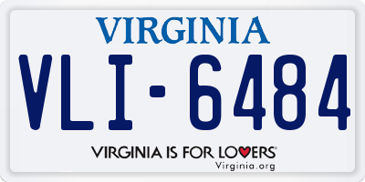 VA license plate VLI6484