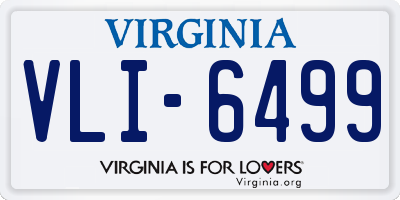 VA license plate VLI6499