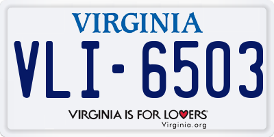 VA license plate VLI6503