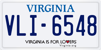 VA license plate VLI6548