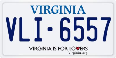 VA license plate VLI6557