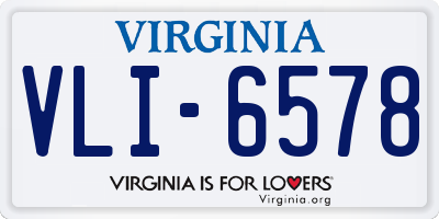 VA license plate VLI6578