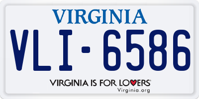 VA license plate VLI6586