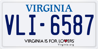 VA license plate VLI6587