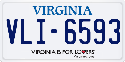 VA license plate VLI6593