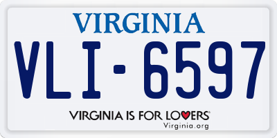 VA license plate VLI6597