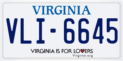 VA license plate VLI6645