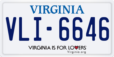 VA license plate VLI6646