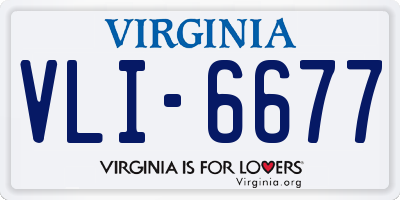 VA license plate VLI6677