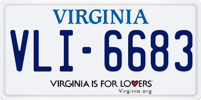 VA license plate VLI6683