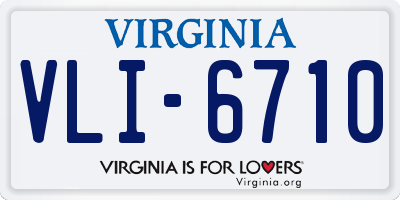 VA license plate VLI6710