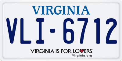 VA license plate VLI6712