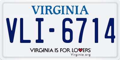 VA license plate VLI6714