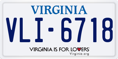 VA license plate VLI6718