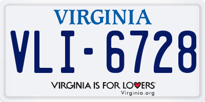 VA license plate VLI6728