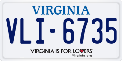 VA license plate VLI6735