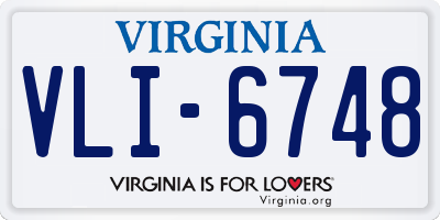 VA license plate VLI6748