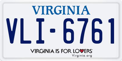 VA license plate VLI6761