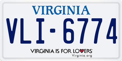 VA license plate VLI6774