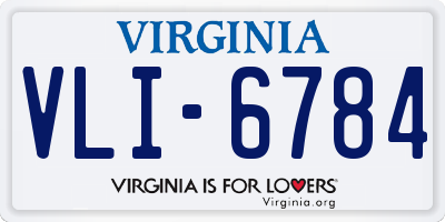 VA license plate VLI6784