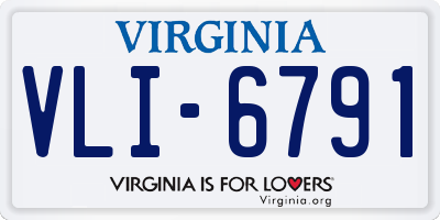 VA license plate VLI6791