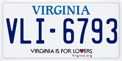 VA license plate VLI6793