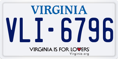 VA license plate VLI6796
