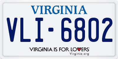 VA license plate VLI6802